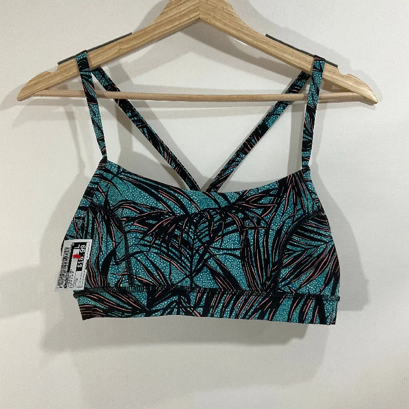 Athletic Bra By Lululemon In Black & Blue, Size: 12 Unique Men's Upcycled