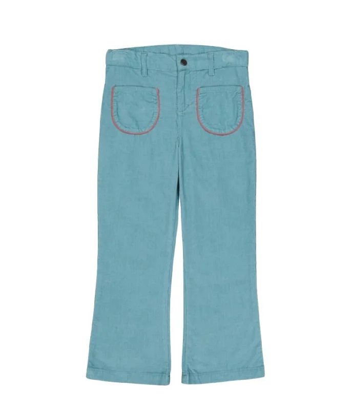 Girls Aggie Pants In Nile Blue Dapper Men's Bow