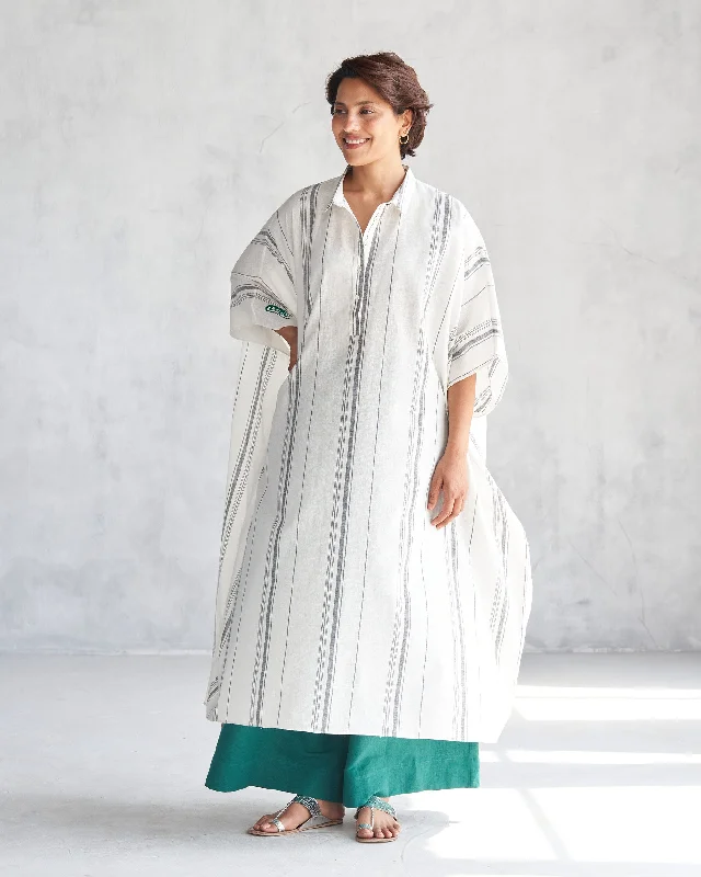 Collared Kaftan - Ivory Trendy Men's Scandinavian