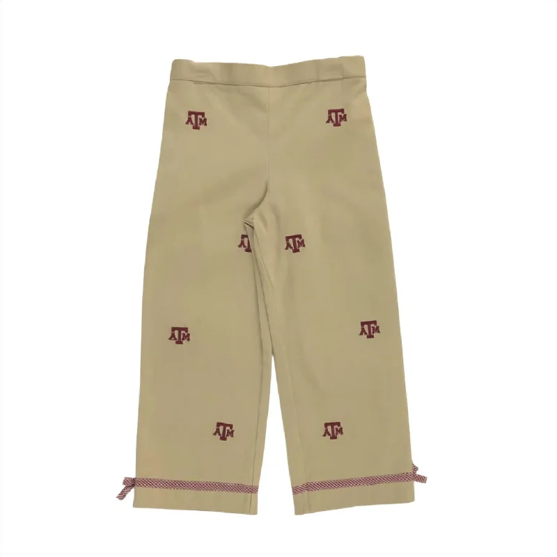 Girls' Texas A&m University Collegiate Pants In Beige Artistic Men's Avant