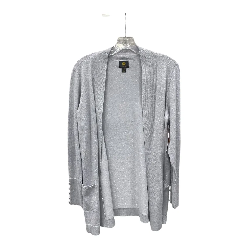 Sweater Cardigan By Worthington In Grey & Silver, Size:Mp Youthful Men's Pop