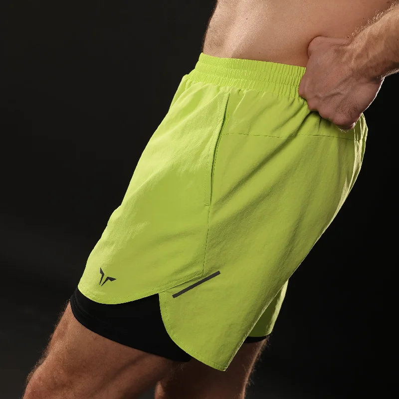 TDry™ Tech 2-in-1 Shorts - Fluo Yellow Trendy Men's Scandinavian