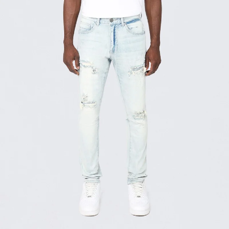 Slim Tapered Vintage Washed Jeans Luxurious Men's High