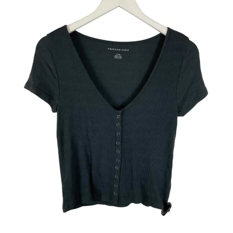 Top Short Sleeve Basic By American Eagle In Grey, Size: S Laid