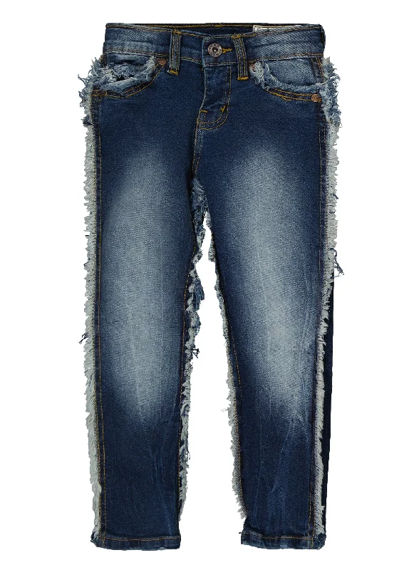 Little Boys Skinny Frayed Jeans Unique Men's Patch