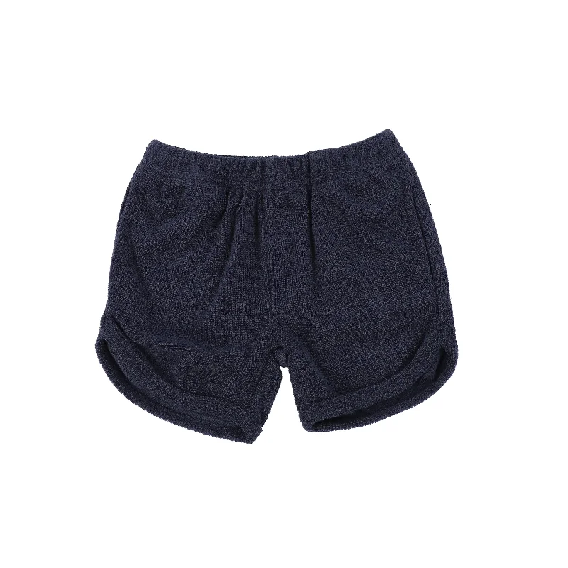 BAMBOO NAVY TERRY WAIST TRIM SHORTS [FINAL SALE] Dapper Men's 1920S