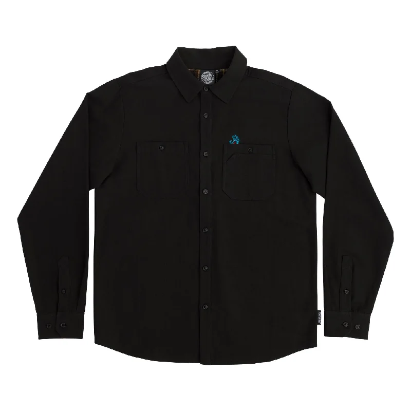 Santa Cruz Screaming Hand L/S Button Up Top - Black Gym