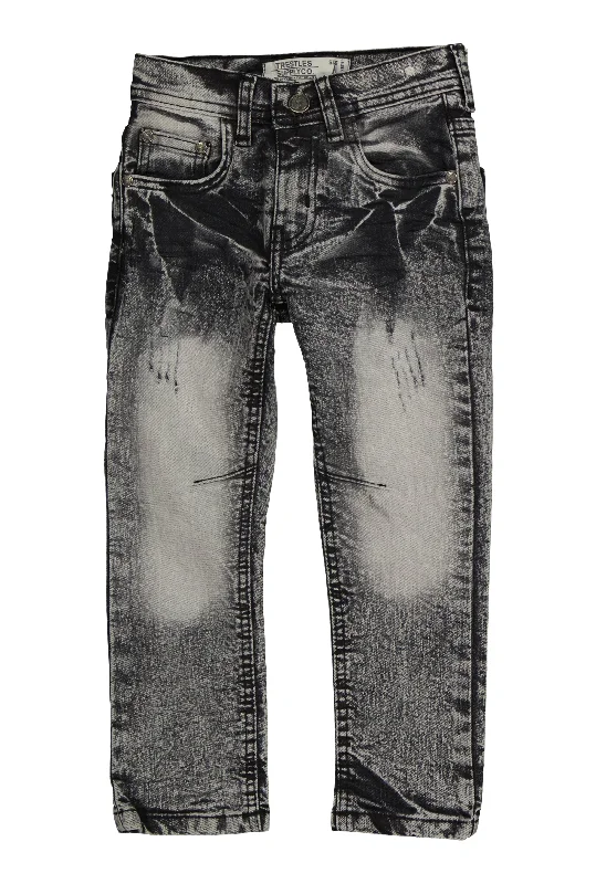 Little Boys Acid Wash Straight Leg Jeans Polished Men's Silk