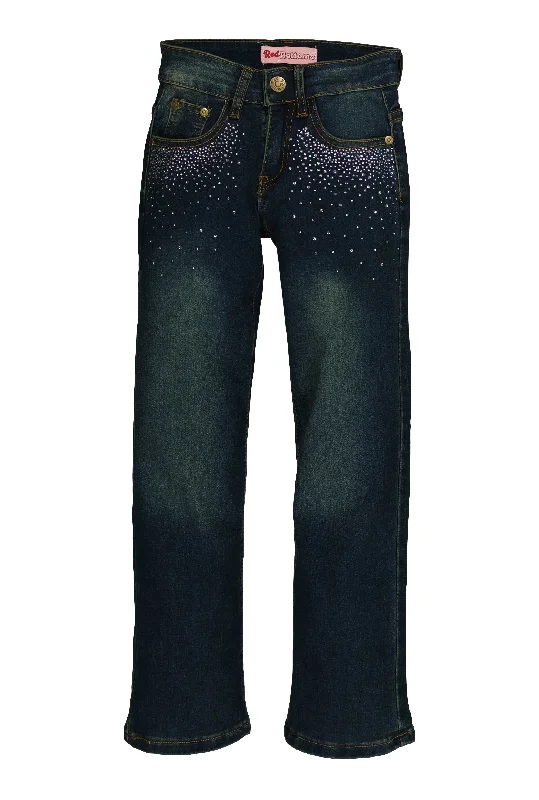 Girls Rhinestone Detail Straight Leg Jeans Earthy Men's Hemp