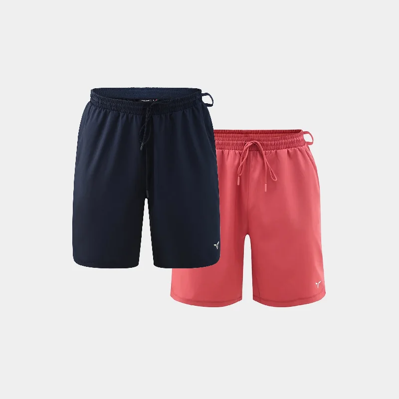 Pro 9” Shorts Navy & Marsala - 2 Pack Stylish Men's Tropical 