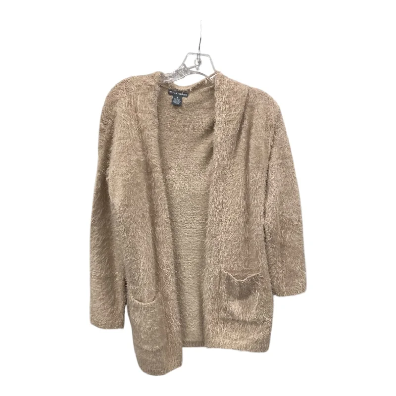 Sweater Cardigan By Chelsea And Theodore In Tan, Size:S Practical Men's Quick