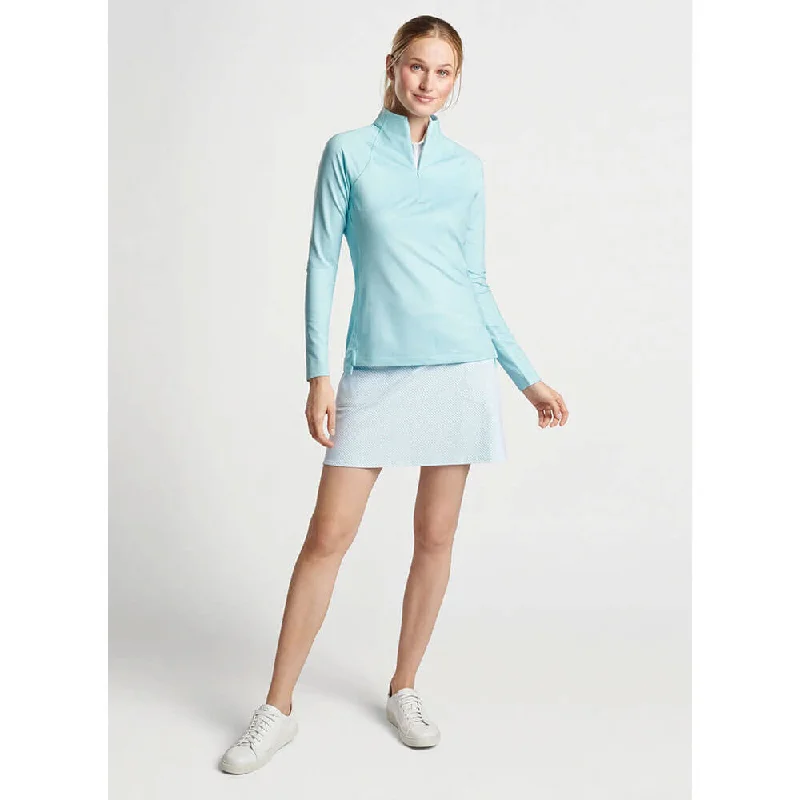 Peter Millar Women's Geo Print Raglan Sleeve Perth Layer Pullover Sweatshirt - Blue Spruce Masculine Men's Thick