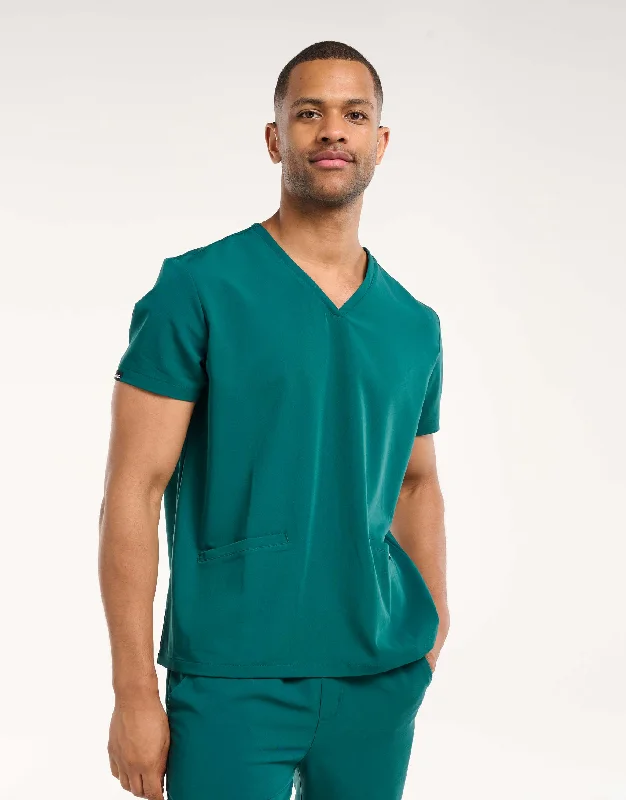 Aspire V Neck Scrub Top - Harbour Green Confident Men's High