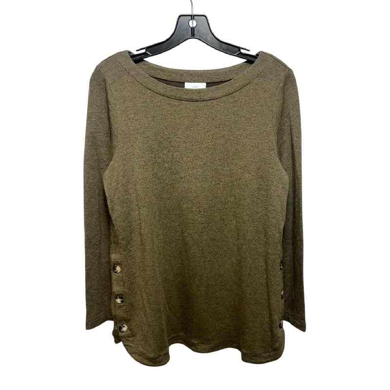 Side Button Top Long Sleeve By J. Jill In Brown, Size: S Sophisticated Men's French