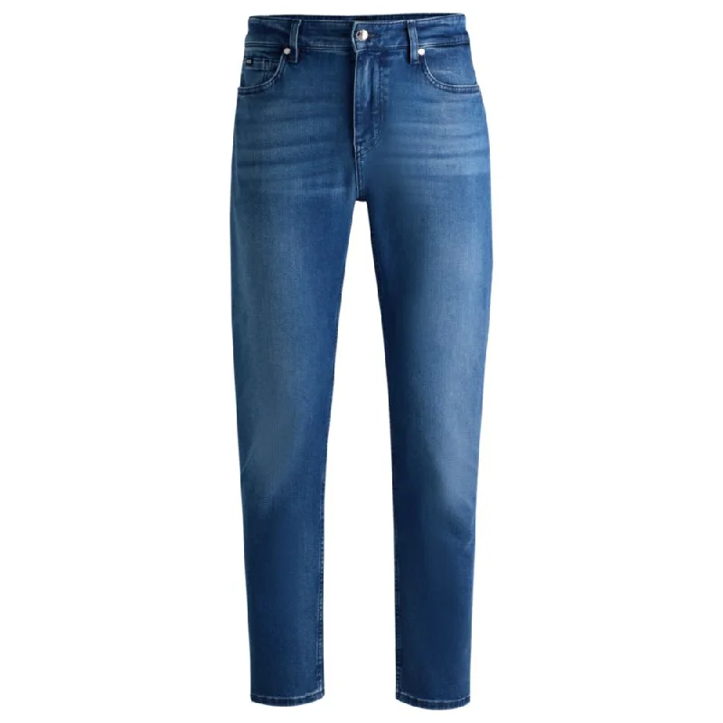 Regular-fit jeans in blue soft-touch denim Traditional Men's Wool