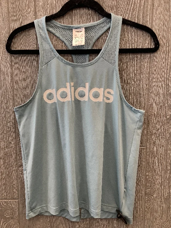 Athletic Tank Top By Adidas In Blue, Size: S Trendy Men's Scandinavian