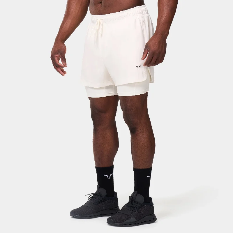 Limitless 2-In-1 5" Shorts - Pearl White Tough Men's Tactical