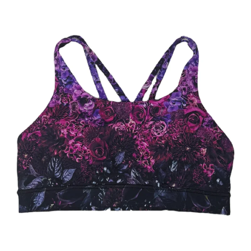 Athletic Bra By Lululemon In Floral Print, Size: 8 Tailored