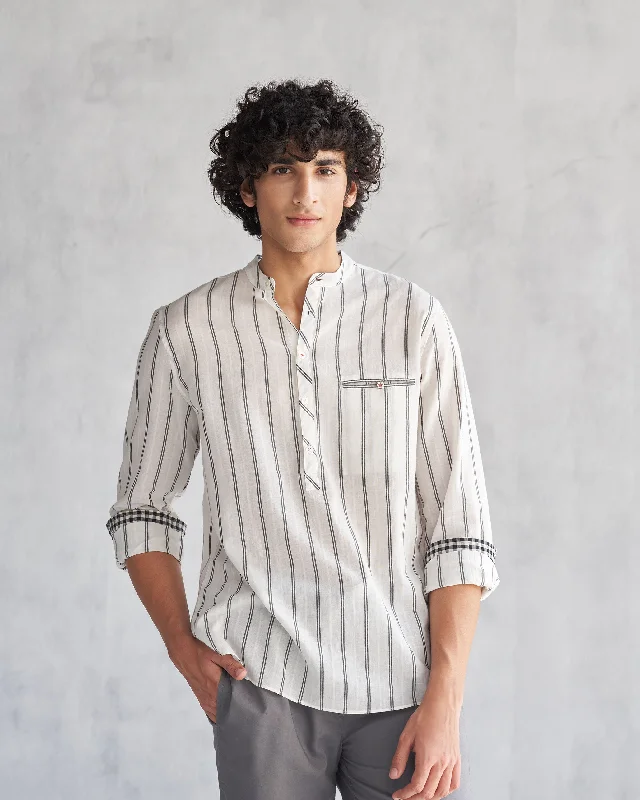 Pondicherry Shirt - Ivory & Black Refined Men's Hand