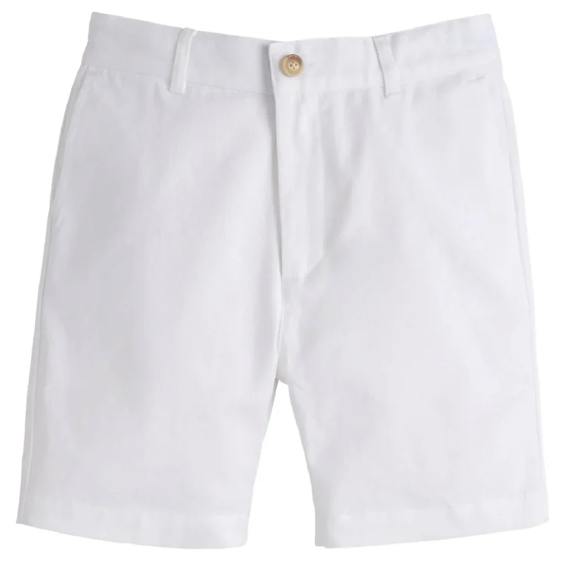 Boys Classic Short In White Twill Earthy Men's Hemp