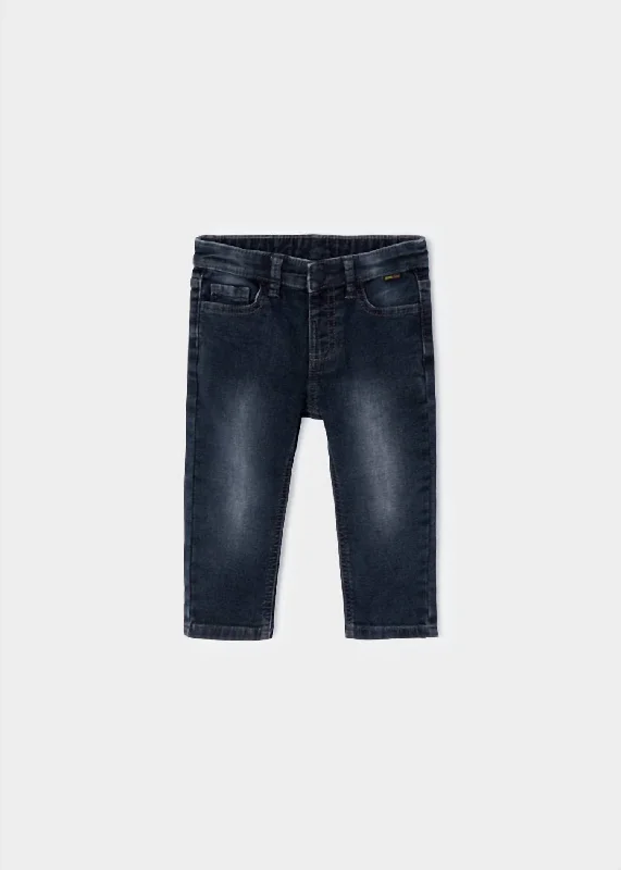 Baby Boy Soft Denim Pants In Black Unique Men's Patch