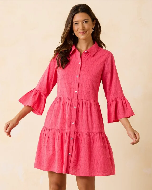 Tommy Bahama Cotton Clip Tiered Shirt Dress Coverup - Coral Coast* Cclassic Men's Tweed