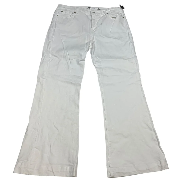 Jeans Designer By 7 For All Mankind In White Denim, Size: 14 Monochromatic All