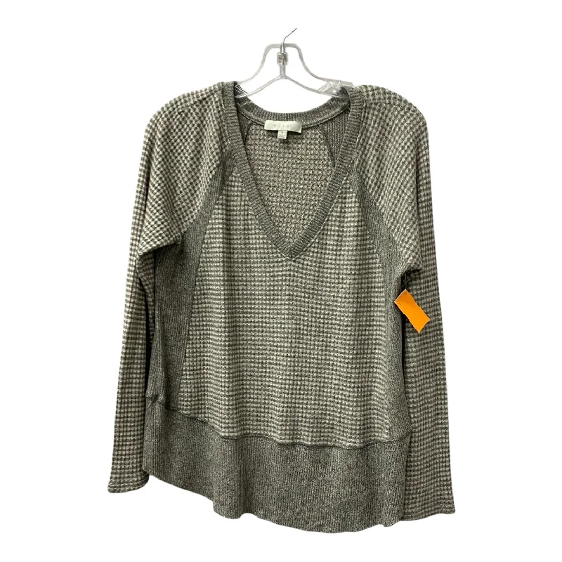 Sweater By Eri + Ali In Grey, Size:M Polished Men's Satin