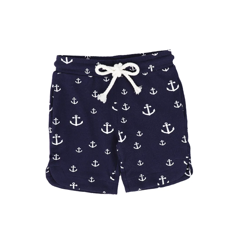 BAMBOO NAVY PRINTED ANCHOR SHORTS [FINAL SALE] Trendy Men's Oversized