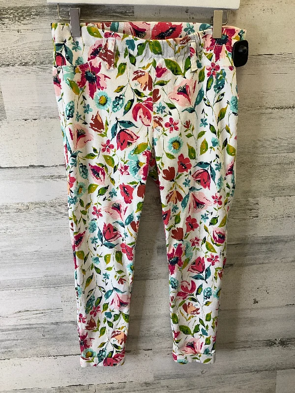 Floral Print Pants Leggings Time And Tru, Size 8 Organic