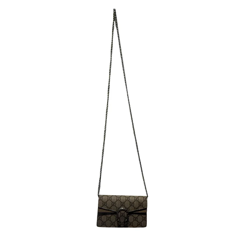 GUCCI/Cross Body Bag/Monogram/Leather/BRW/Super Mini Dionysus Trendy Men's Oversized