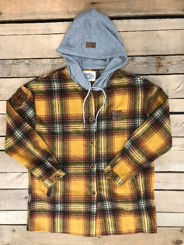 Lightweight Hooded Plaid Flannel Modern Men's Geometric