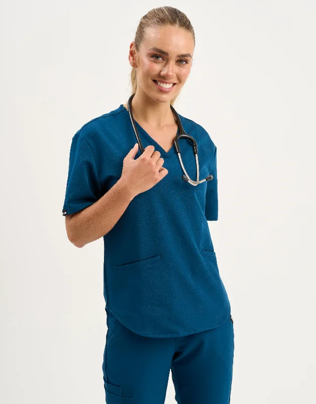 Aspire V Neck Scrub Top - Gibraltar Blue Earthy Men's Hemp