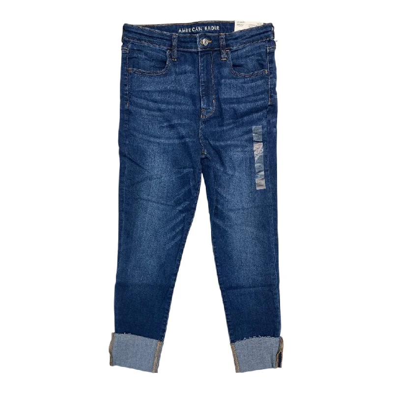 Jeans Cropped By American Eagle In Blue Denim, Size:12 Traditional Men's Wool