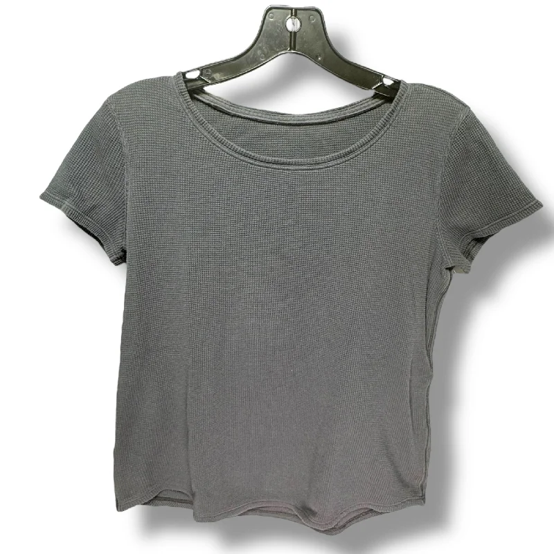 Athletic Top Short Sleeve By Lululemon In Grey, Size: S Business