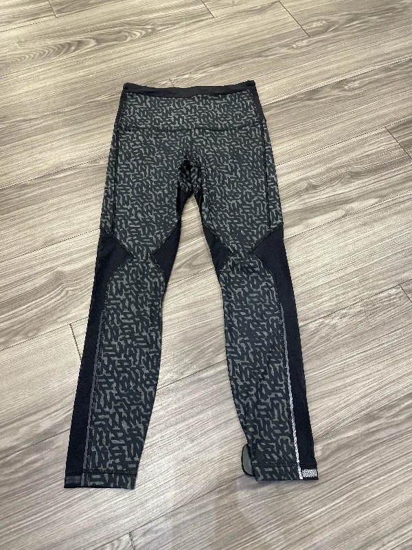 Athletic Leggings By Lululemon In Black & Grey, Size: 6 Stylish Men's Neon