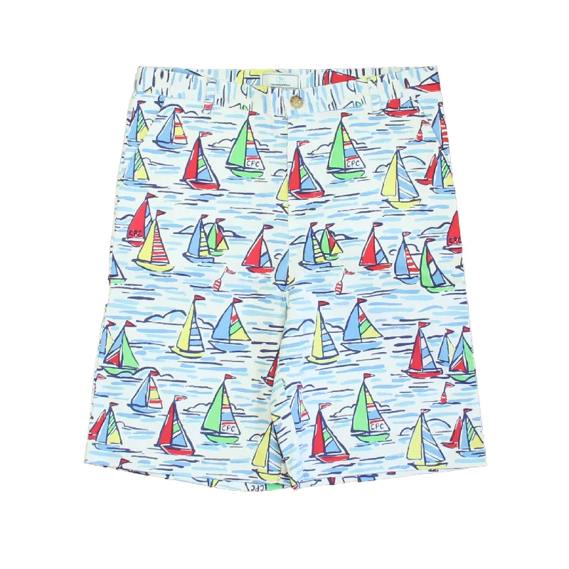 Classic Prep Boys Rainbow Fleet Print Shorts Size: 6-14 Years Casual Men's Loose