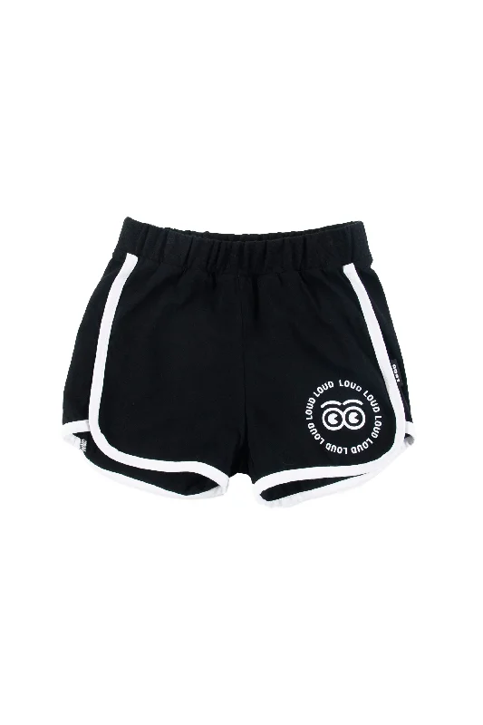 LOUD BLACK/WHITE LOGO SHORTS Casual Men's Loose