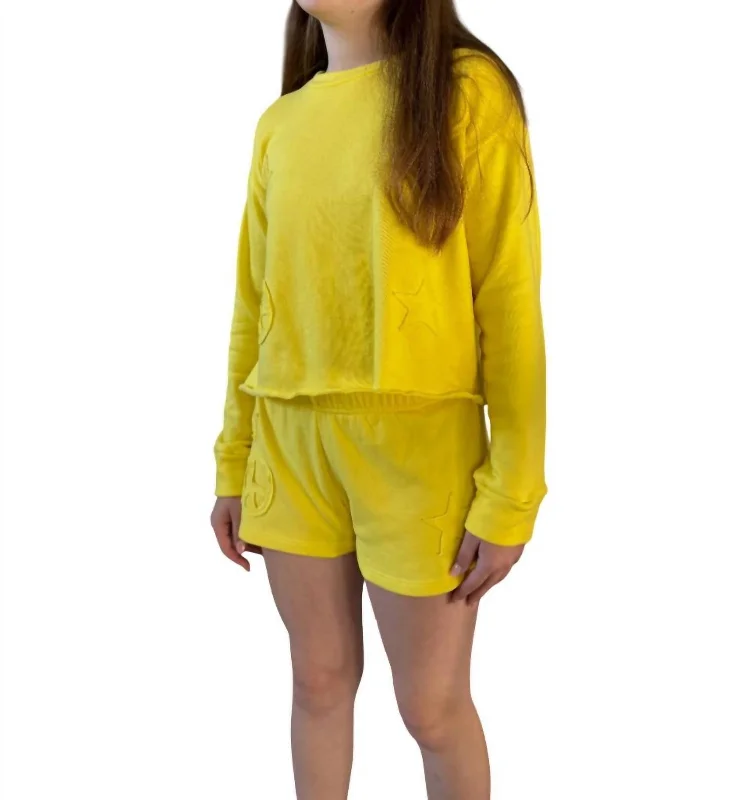 Girls Fleece Shorts In Yellow Artistic Men's Avant