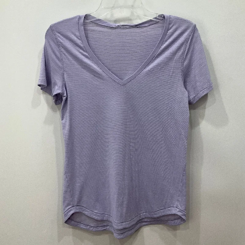 Athletic Top Short Sleeve By Lululemon In Purple, Size: 8 Cclassic Men's Tweed