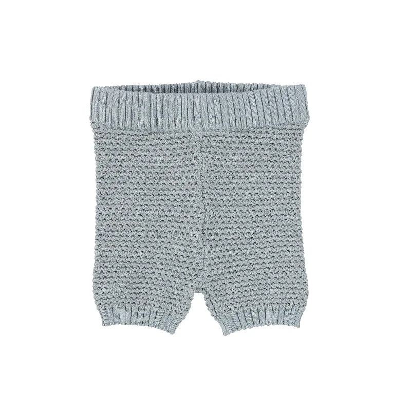 BELATI CHALK BLUE TEXTURED KNIT SHORTS [Final Sale] Refined Men's Classic 