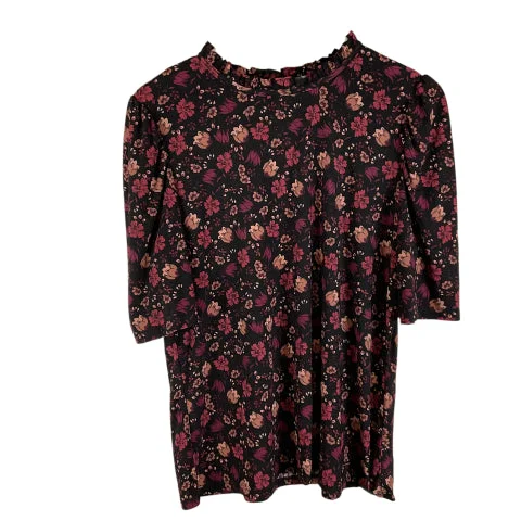 Top Short Sleeve By Anne Klein In Floral Print, Size: L Organic