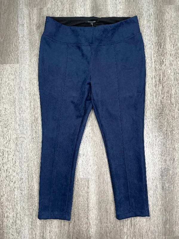 Navy Pants Leggings Andrew Marc, Size Xxl Laid