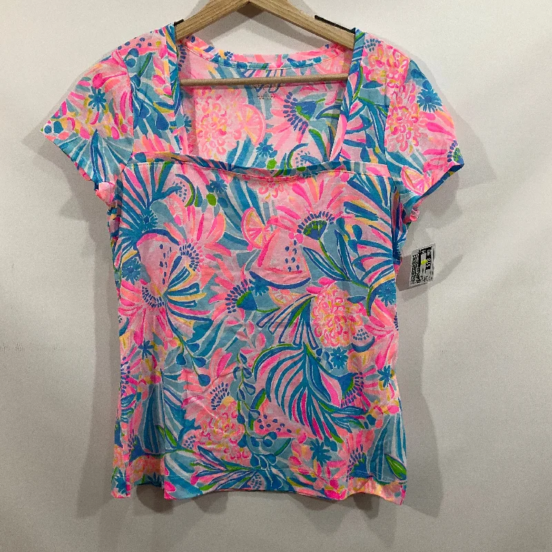 Top Short Sleeve By Lilly Pulitzer In Tropical Print, Size: S Tough Men's Tactical