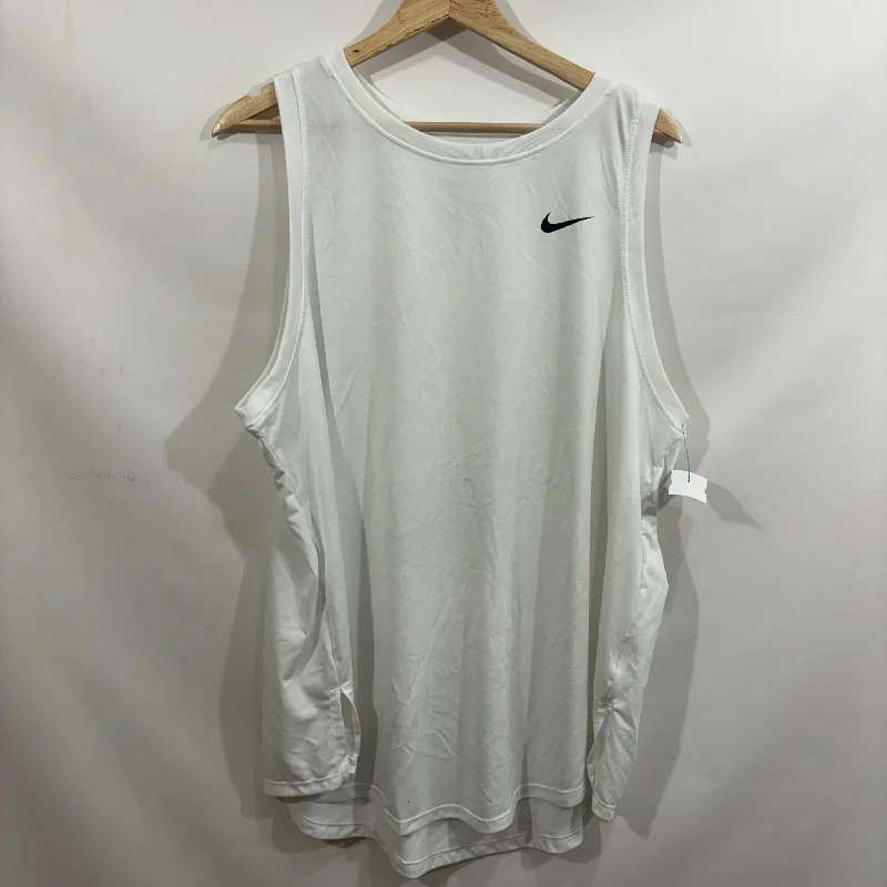 Athletic Tank Top By Nike Apparel In White, Size: 2x Sporty Men's Athleisure 