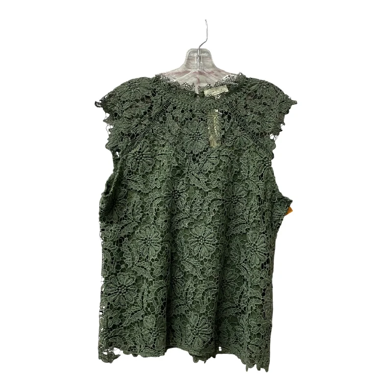 Top Sleeveless By Adiva In Green, Size:L Cozy Men's Sherpa