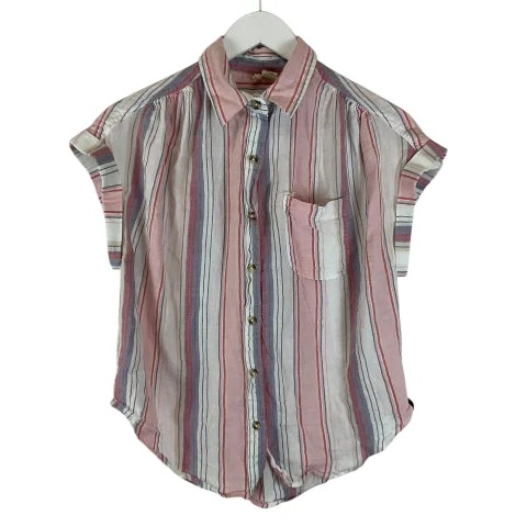 Top Short Sleeve Basic By Japna In Striped Pattern, Size: S Sharp Men's Italian