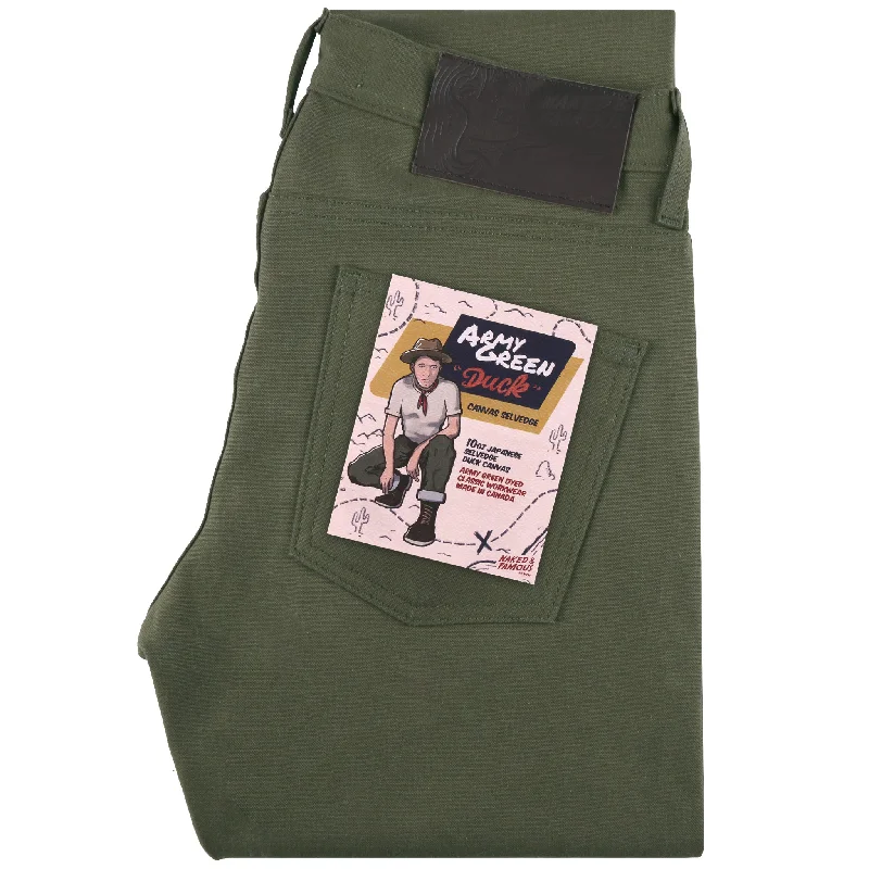 Super Guy - Army Green Duck Selvedge Refined Men's European