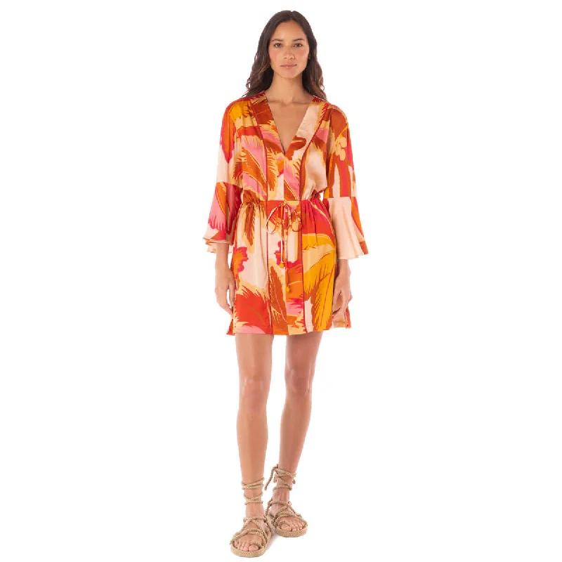 Maaji Jungle Palm Enjoyable Dress Cover Up - Red Tailored