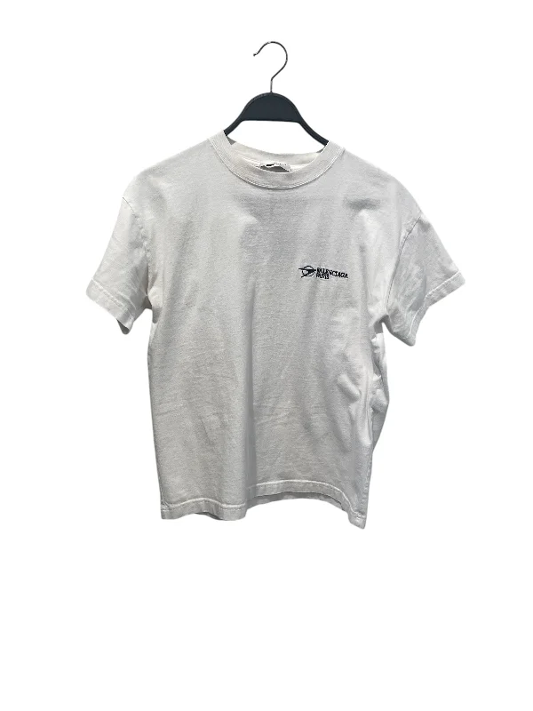 BALENCIAGA/T-Shirt/S/Cotton/WHT/ Hip Men's Retro